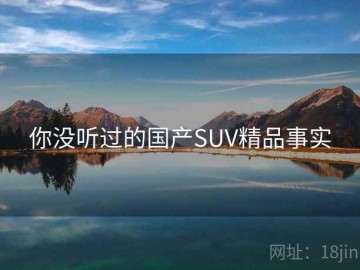 你没听过的国产SUV精品事实