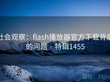 社会观察：flash播放器官方下载背后的问题 · 特辑1455