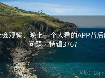 社会观察：晚上一个人看的APP背后的问题 · 特辑3767