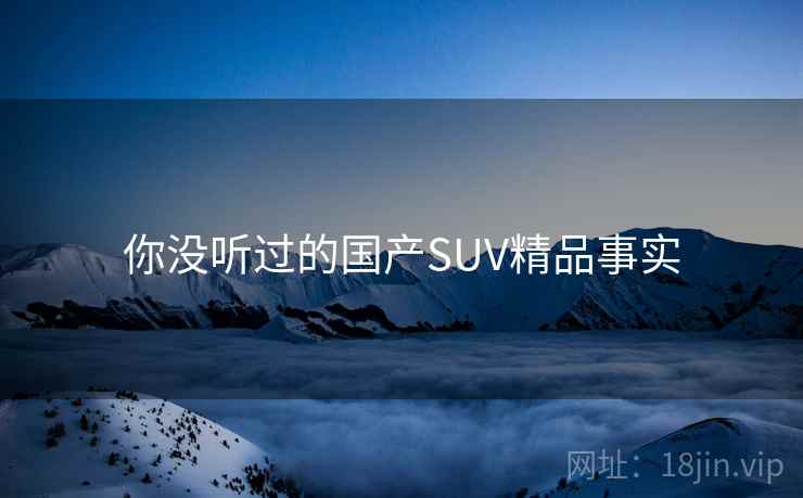 你没听过的国产SUV精品事实 你没听过的国产SUV精品事实