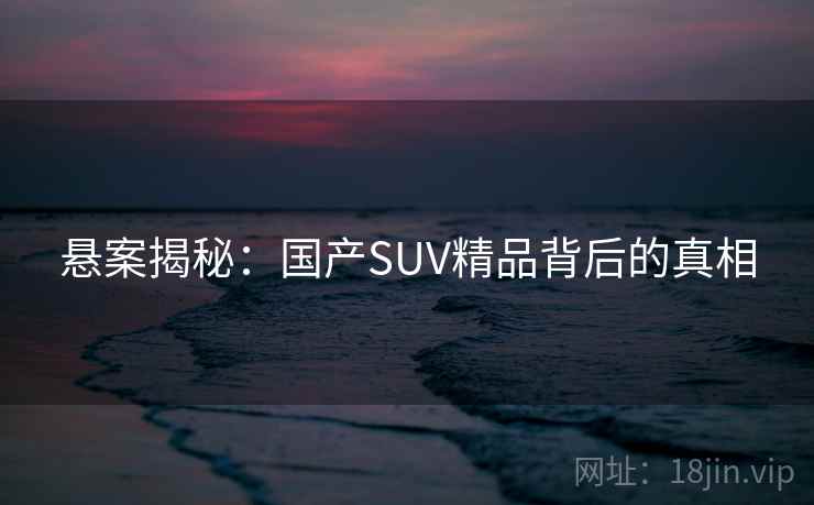 悬案揭秘：国产SUV精品背后的真相